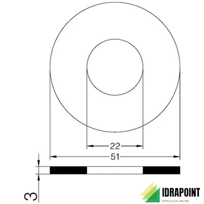 GUARNIZIONE IN GOMMA PER FLANGIA PN 10/16 Ø 1/2