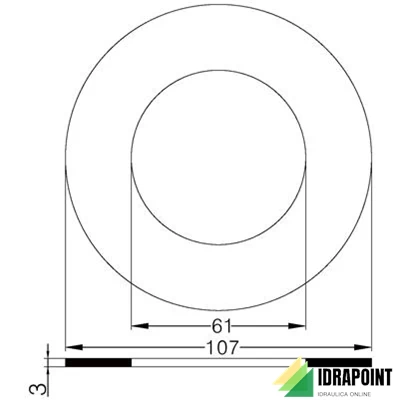 GUARNIZIONE IN GOMMA PER FLANGIA PN 10/16 Ø 2