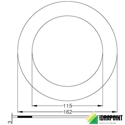 GUARNIZIONE IN GOMMA PER FLANGIA PN 10/16 Ø 4