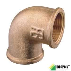 GOMITO A 90° IN OTTONE GIALLO F/F Ø 1/4