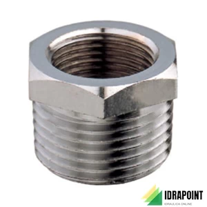 RIDUZIONE IN OTTONE CROMATO Ø 1/2