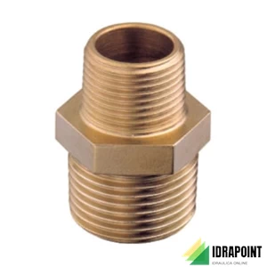 NIPLES DOPPIO RIDOTTO IN OTTONE GIALLO Ø 3/8