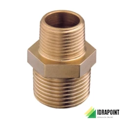 NIPLES DOPPIO RIDOTTO IN OTTONE GIALLO Ø 3/8