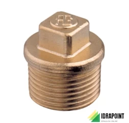 TAPPO MASCHIO IN OTTONE GIALLO Ø 1/4