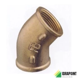GOMITO A 45° IN OTTONE GIALLO F/F Ø 1/2