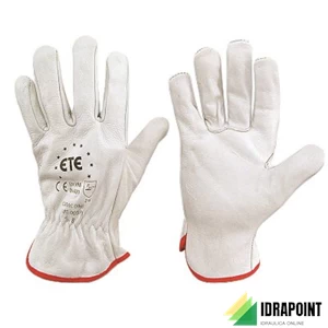 GUANTO IN PELLE IN FIORE DI VITELLO BIANCO TAGLIA 10