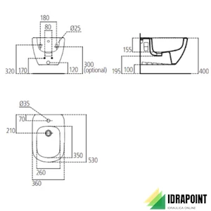 BIDET SOSPESO - SERIE TESI BIANCO EUROPEO