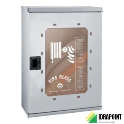 KIT IDRANTE 20 M CON LANCIA E CASSETTA EST/INT. INOX DN45