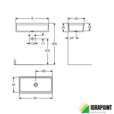 LAVABO A CANALE CM 120 - SERIE ELLEBORO