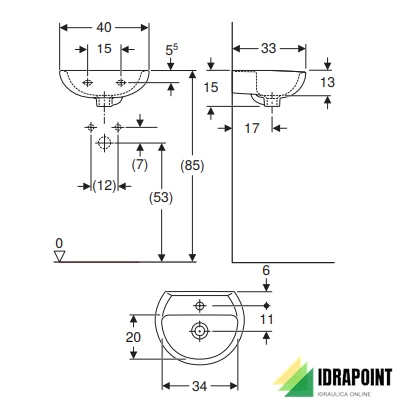 LAVAMANI 40 - SERIE COLIBRI' BIANCO