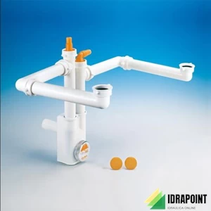 SIFONE LIRA 2 VASCHE PER LAVELLO INOX SPAZIO 2NT