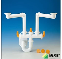 SIFONE SPAZIO 2 PER LAVELLO INOX 2 VASCHE