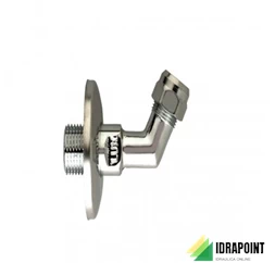 SQUADRETTA SOTTOLAVABO OTTONE CROMATO CON DADO BASSO