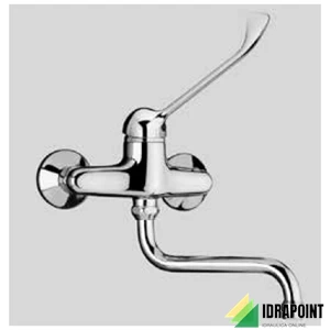 MISCELATORE MONOCOMANDO A LEVA LUNGA PER LAVELLO A PARETE