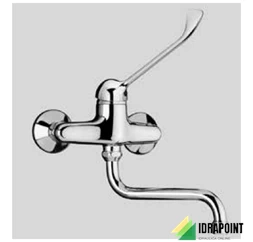 MISCELATORE MONOCOMANDO A LEVA LUNGA PER LAVELLO A PARETE