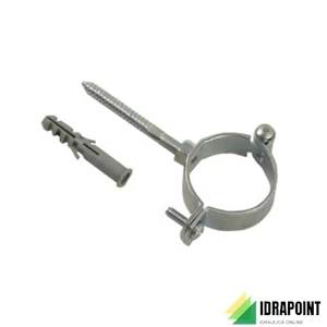 FERMATUBO A CERNIERA CON VITE TASSELLO ACCIAIO ZINC. Ø 3/8