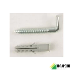 ELEMENTO FISSAGGIO X SCALDABAGNO ACCIAIO ZINC. BIANCO 10X80