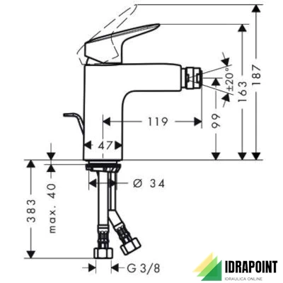 MISCELATORE BIDET 100 - SERIE LOGIS