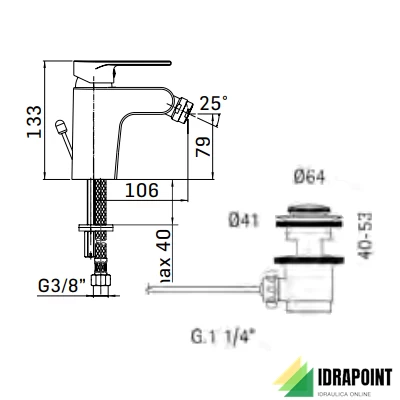 MISCELATORE BIDET 5661 - SERIE LOGOS H130