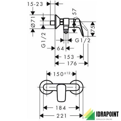 MISCELATORE DOCCIA ESTERNO - SERIE LOGIS