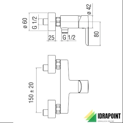 MISCELATORE ESTERNO DOCCIA - SERIE ABC