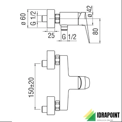 MISCELATORE ESTERNO PER DOCCIA - SERIE BLUES