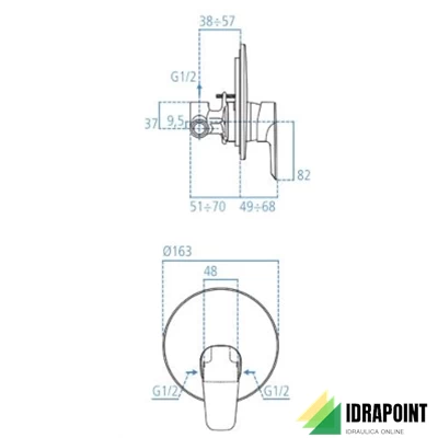 MISCELATORE INCASSO DOCCIA - SERIE CERAMIX