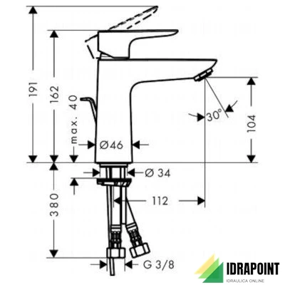 MISCELATORE LAVABO 110 - SERIE COOLSTART TALIS E
