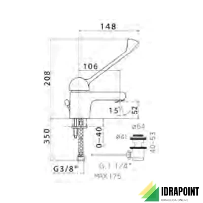 MISCELATORE LAVABO LEVA CLINICA 4668 - SERIE LOGOS