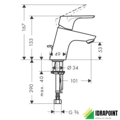MISCELATORE LAVABO - SERIE FOCUS E2