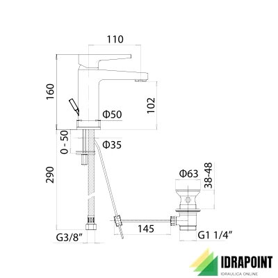 MISCELATORE LAVABO - SERIE LOGOS+