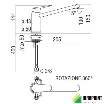 MISCELATORE LAVELLO CANNA GIREVOLE - SERIE BLUES