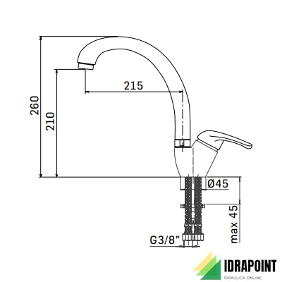 MISCELATORE MONOF. LAVELLO COLLO GIREVOLE - SERIE KIWI 7659