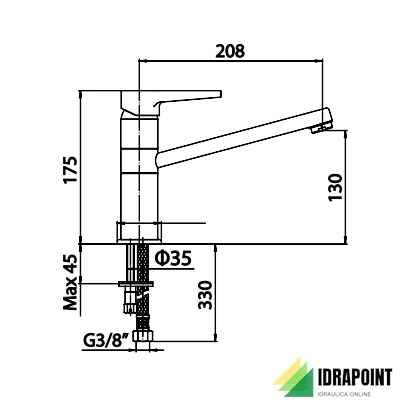 MISCELATORE MONOF. LAVELLO COLLO GIREVOLE - SERIE LOGOS 7725
