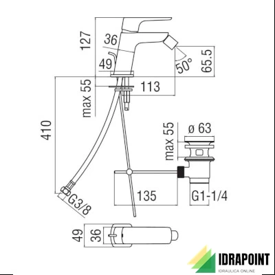 MISCELATORE PER BIDET - SERIE ACQUAVIVA