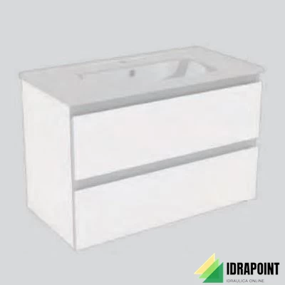 MOBILE ALLEGRA BIANCO 80X40 CM 2 CASS. LAVABO CERAMICA