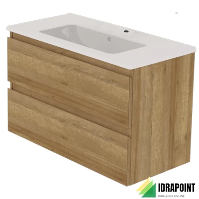 MOBILE ALLEGRA ROVERE 80X40 CM 2 CASS. LAVABO CERAMICA