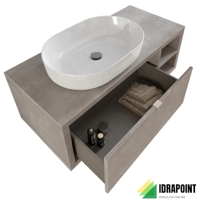 MOBILE DOMUS GRIGIO CALDO 110X50 CM 1 CASS LAVABO A SINISTRA