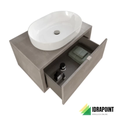 MOBILE DOMUS GRIGIO CIELO 80X50 CM 1 CASS. LAVABO CERAMICA