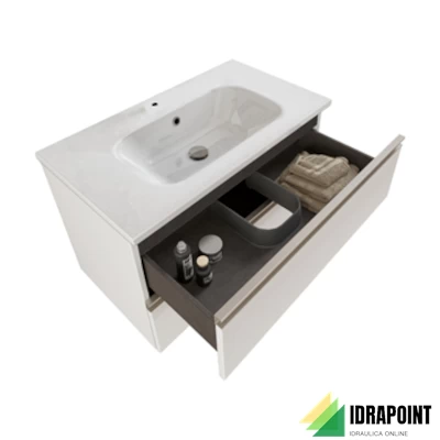 MOBILE NOBU BIANCO 80X46 CM 2 CASS. LAVABO CERAMICA