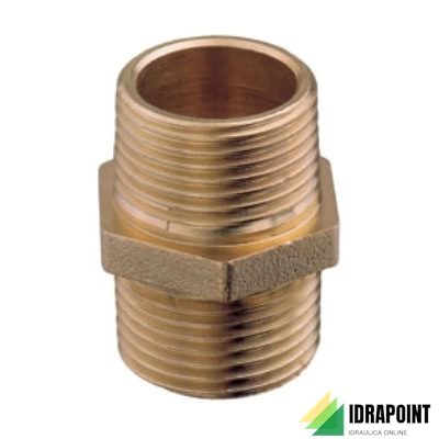 NIPLES DOPPIO IN OTTONE GIALLO Ø 3/8