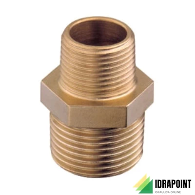 NIPLES DOPPIO RIDOTTO IN OTTONE GIALLO Ø 1.1/2