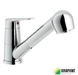 MISCELATORE LAVELLO MONOFORO CON DOCCETTA 2 GETTI ESTRAIBILE