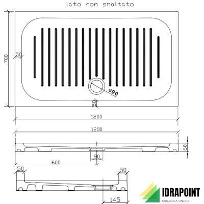 PIATTO DOCCIA 120X70 CM H=60 MM
