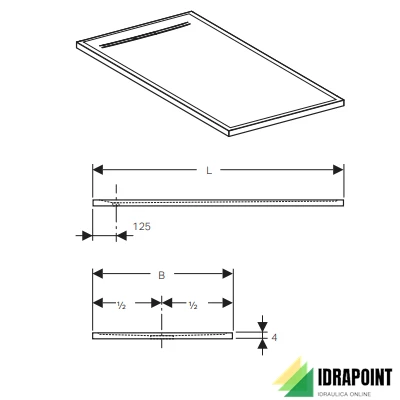 PIATTO DOCCIA GEBERIT SESTRA 120X80 CM FINITURA PIETRA