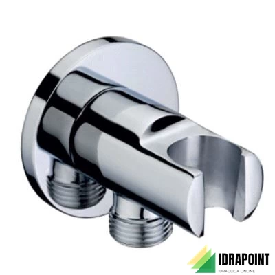 PRESA ACQUA INCASSO TONDA CON SUPPORTO DOCCIA