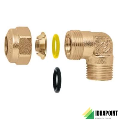 RACCORDO CURVO TENUTA O-RING X TUBO RAME 1/2