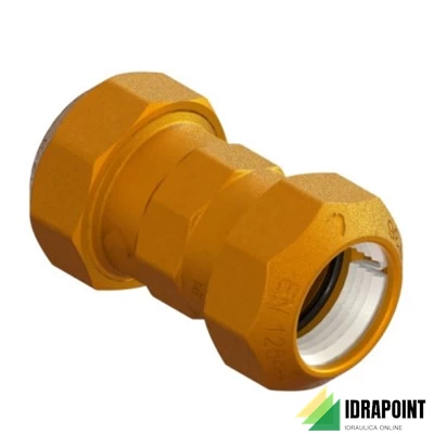 RACCORDO DOPPIO IN OTTONE PER TUBO PE Ø 50 MM