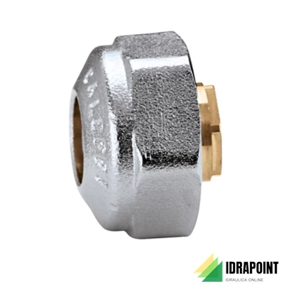 RACCORDO MECCANICO CROMATO X TUBO RAME TENUTA O-RING Ø 14