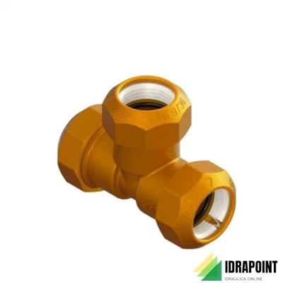 RACCORDO TRIPLO IN OTTONE PER TUBO PE Ø 40 MM